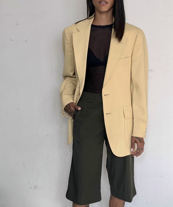 Wool Oversized Blazer, Custard