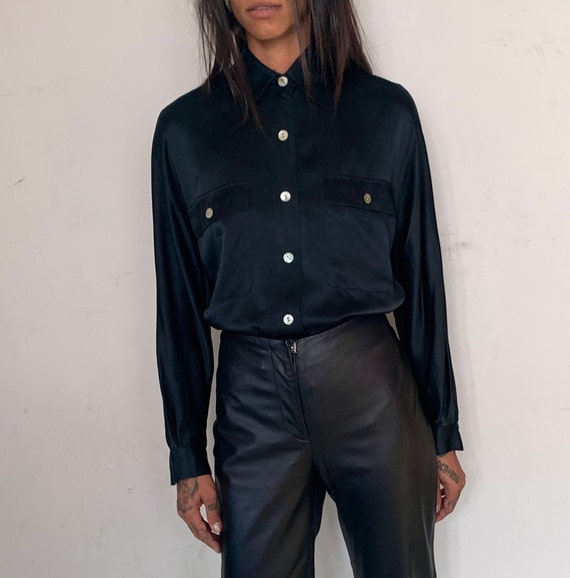 Silk Collared Shirt, Sable