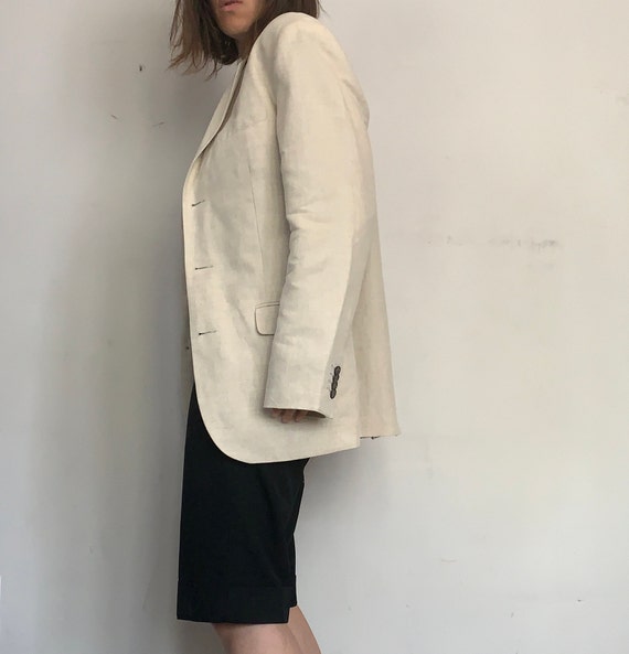 Linen Oversized Blazer, Cream