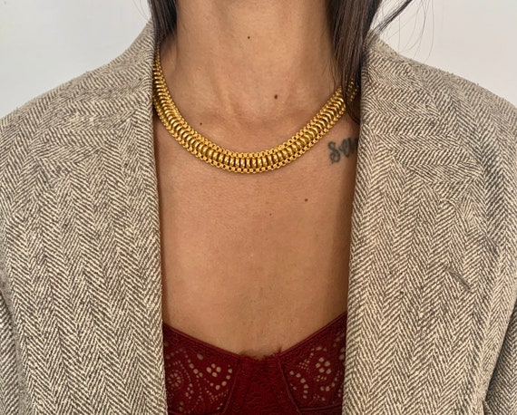 Gold Chain Link Statement Necklace