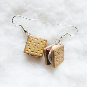 Smores Earrings, S'mores Earrings, Food Earrings, Dessert Earrings, Summer Earrings, Polymer Clay Jewelry