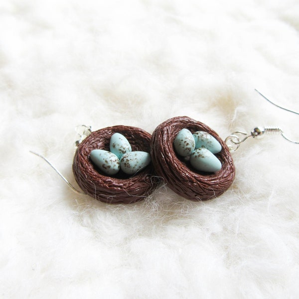 Robins Egg Earrings, Robins Nest Earrings, Robin Egg Earrings, Birds Nest Earrings, Bird, Egg, Nest, Earrings