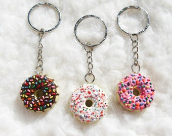 Sprinkle Donut Keychain, Doughnut Keychain, Donut Keychain, Donut, Doughnut, Key Ring, Sprinkle Donut