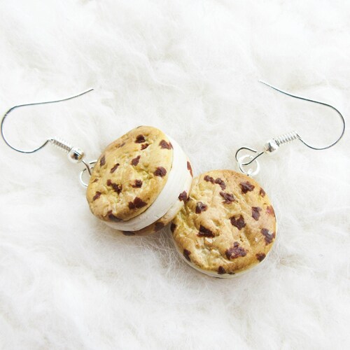 Chocolate Chunk Cookie Ice Cream Sandwich Earrings Etsy