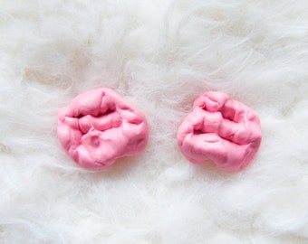 Chewed Bubblegum Earrings, Chewed Gum Earrings, Bubblegum Earrings, Pink Bubblegum, Alternative Earrings, Bubblegum, Candy