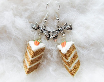 Carrot Cake slice earrings  novelty earring  coffee and cake  cafe earrings