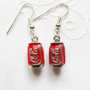 Cola Earrings, Soda Earrings, Pop Can Earrings, Soda Pop Earrings, Charm Earrings, Cute Earrings