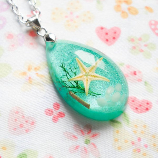 Real Starfish Necklace, Kawaii Necklace, Starfish Pendant, Beach Necklace, Nautical, Starfish, Kawaii