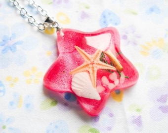 Real Starfish Necklace, Kawaii Necklace, Starfish Pendant, Beach Necklace, Nautical, Starfish, Kawaii