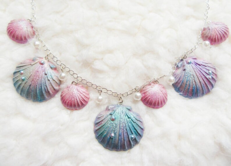 Mermaid Shell Necklace Mermaid Necklace Seashell Necklace Etsy