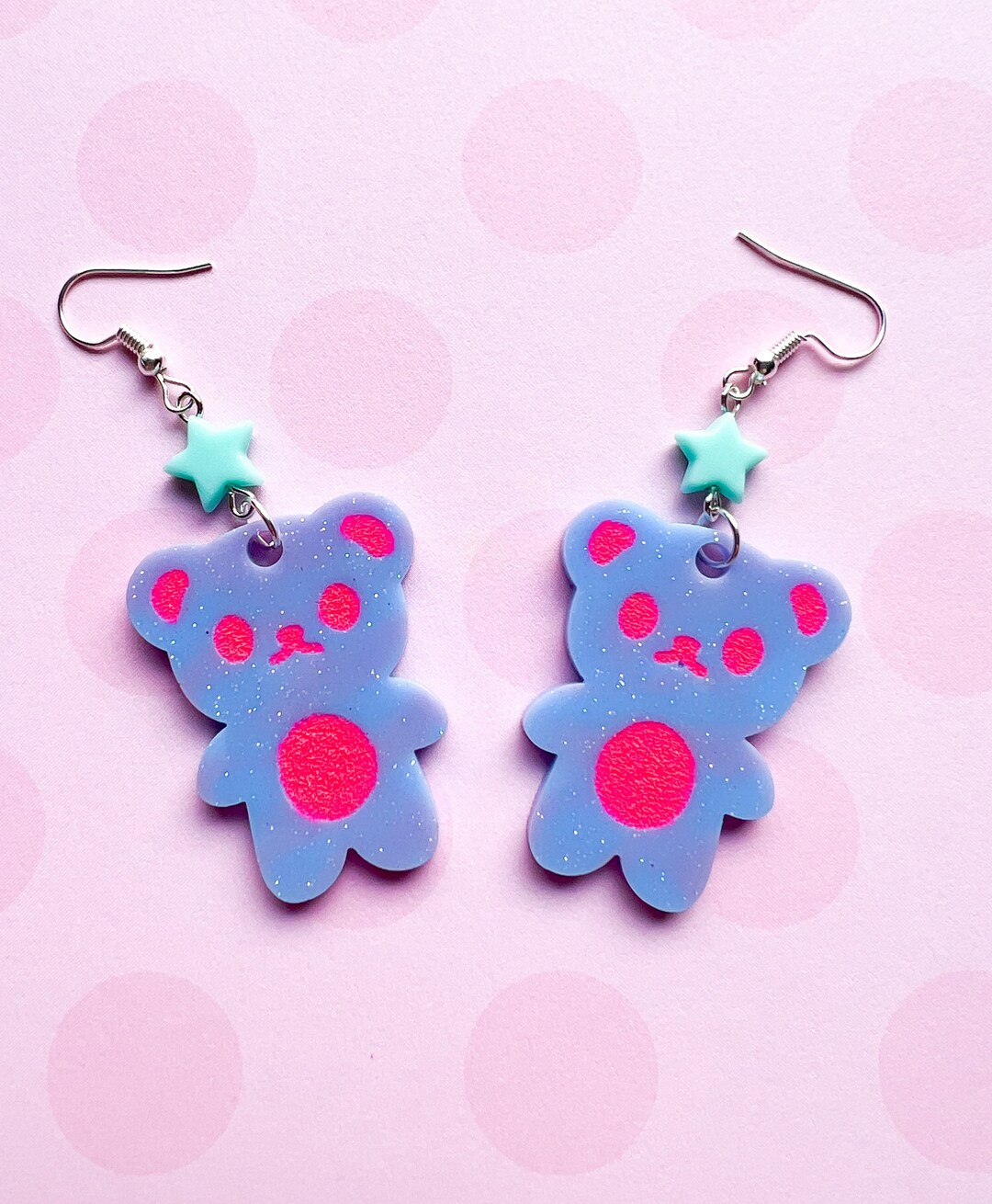 Kawaii Bear Earrings, Teddy Bear Earrings, Kawaii Earrings, Cute