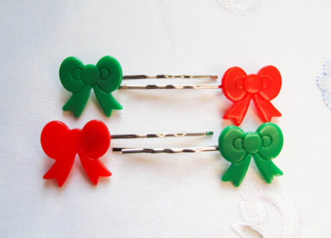 Christmas Bobby Pins Christmas Hair Pins Christmas Cute Etsy