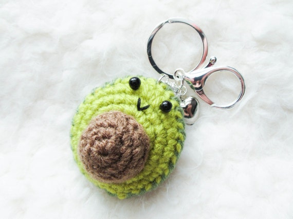 Crochet Keychain, Amigurumi Keychain, Kawaii, Avocado, Crochet, Keyring,  Keychain 