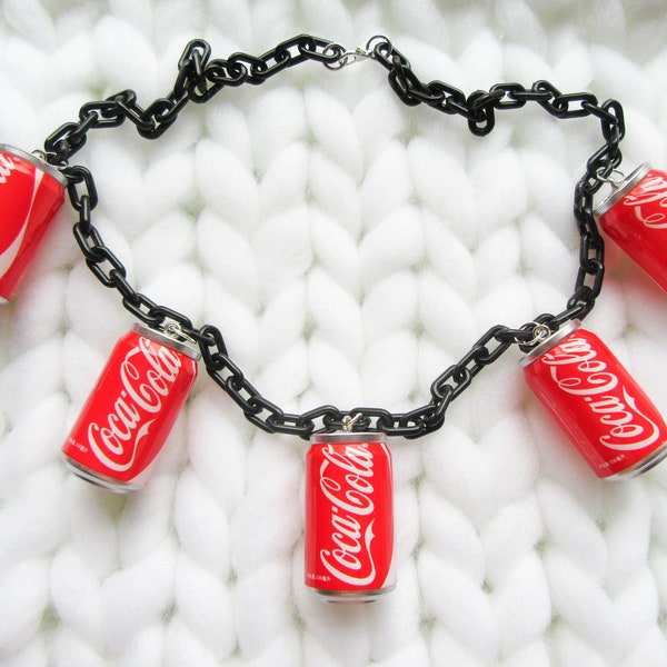 Collier Cola, Collier Soda Can, Collier Pop Can, Collier d’été, Collier Chunky, Soda Pop