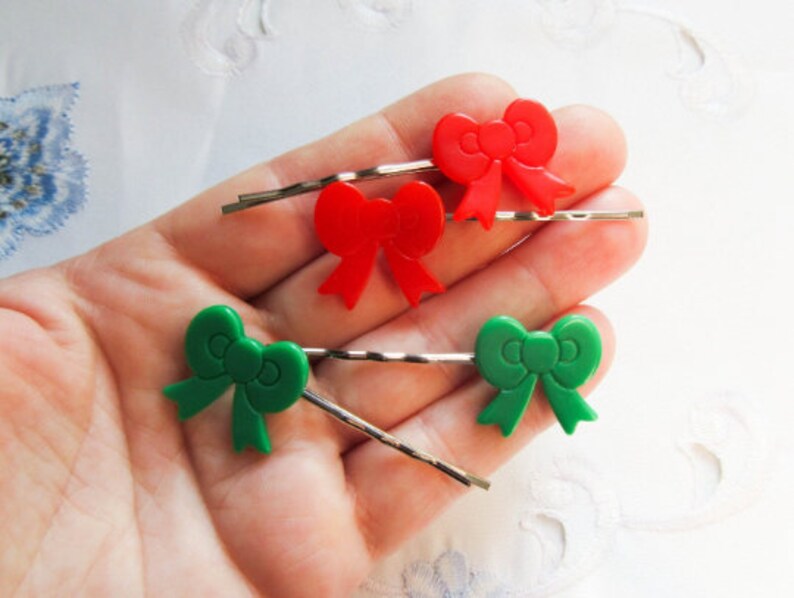 Christmas Bobby Pins Christmas Hair Pins Christmas Cute Etsy