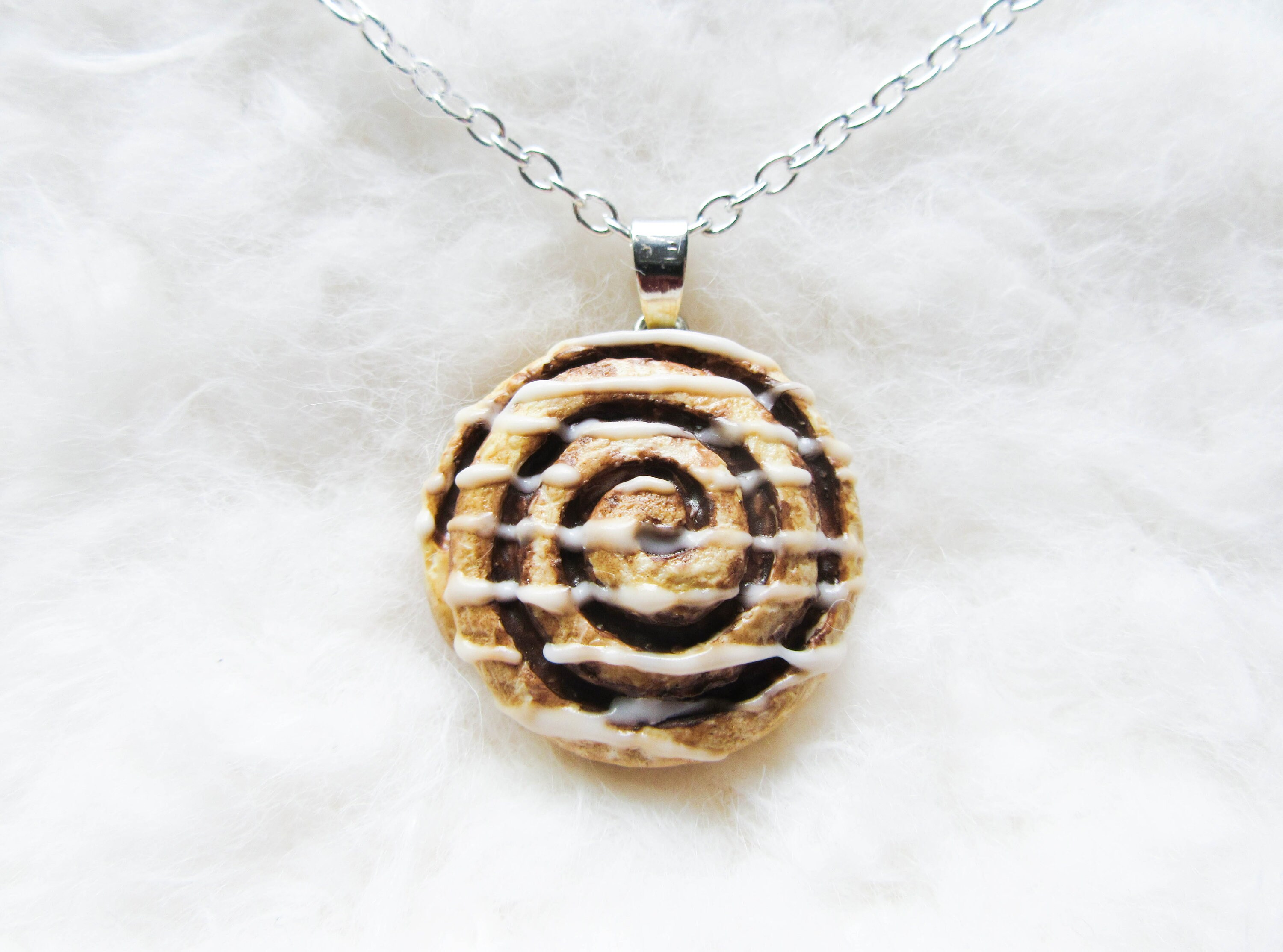 Cinnamon Roll Necklace Cinnamon Bun Necklace Food Necklace Etsy