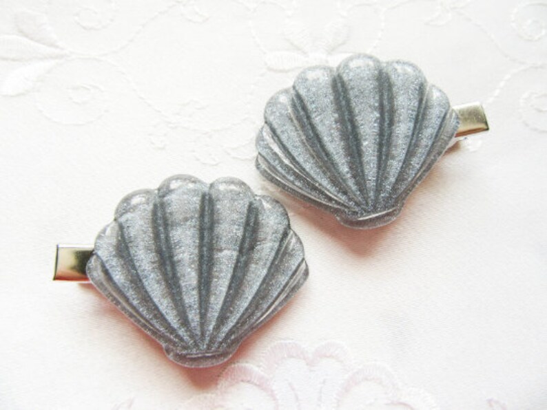 Big Seashell Hair Clips Shell Hair Clips Mermaid Hair Clips Etsy