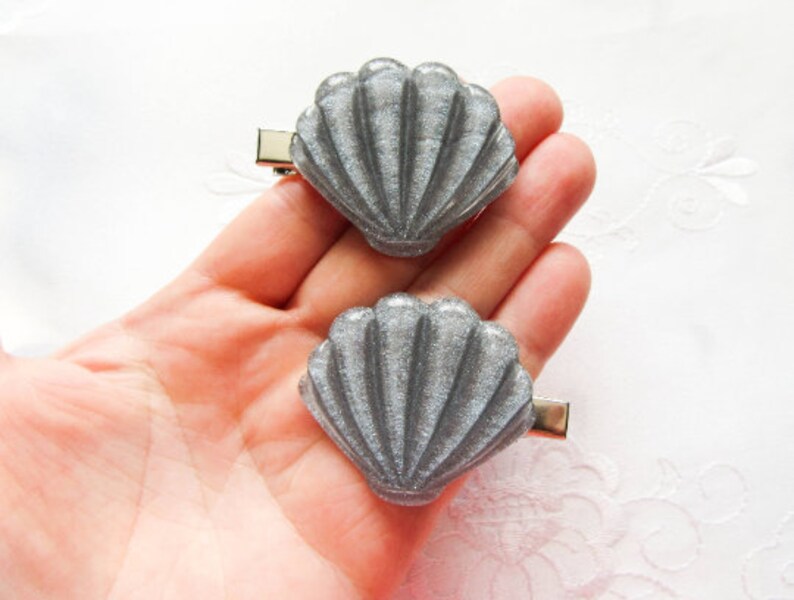Big Seashell Hair Clips Shell Hair Clips Mermaid Hair Clips Etsy