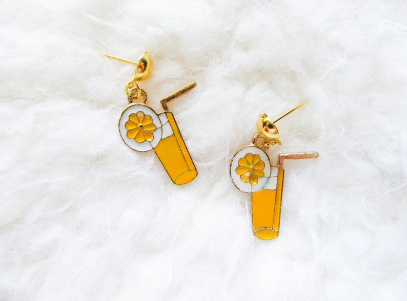 Lemonade Earrings Lemon Earrings Lemonade Lemon Charm Etsy