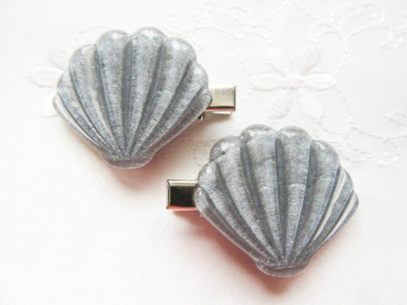 Big Seashell Hair Clips Shell Hair Clips Mermaid Hair Clips Etsy