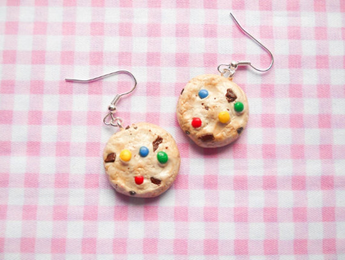 Cookie Earrings Cute Earrings Food Earrings Polymer Clay Etsy