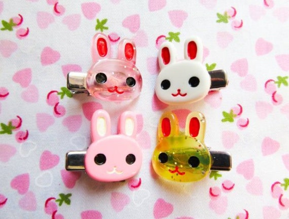 perkypresents Bunny Hair Clips, Rabbit Hair Clips, Kawaii Hair Clips, Mini Hair Clips, Cute Hair Clips