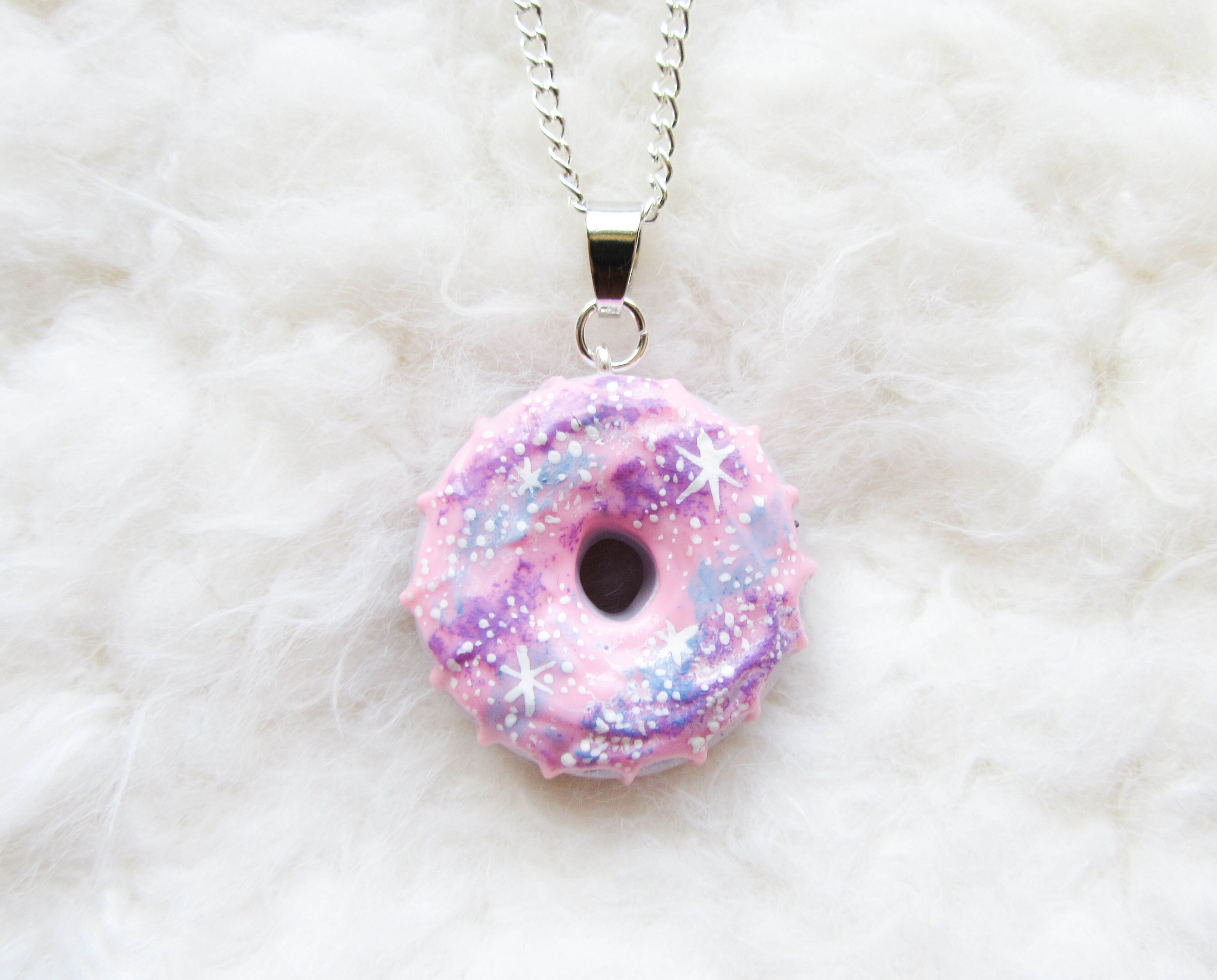 Pastel Galaxy Donut Necklace Kawaii Necklace Food Necklace - Etsy