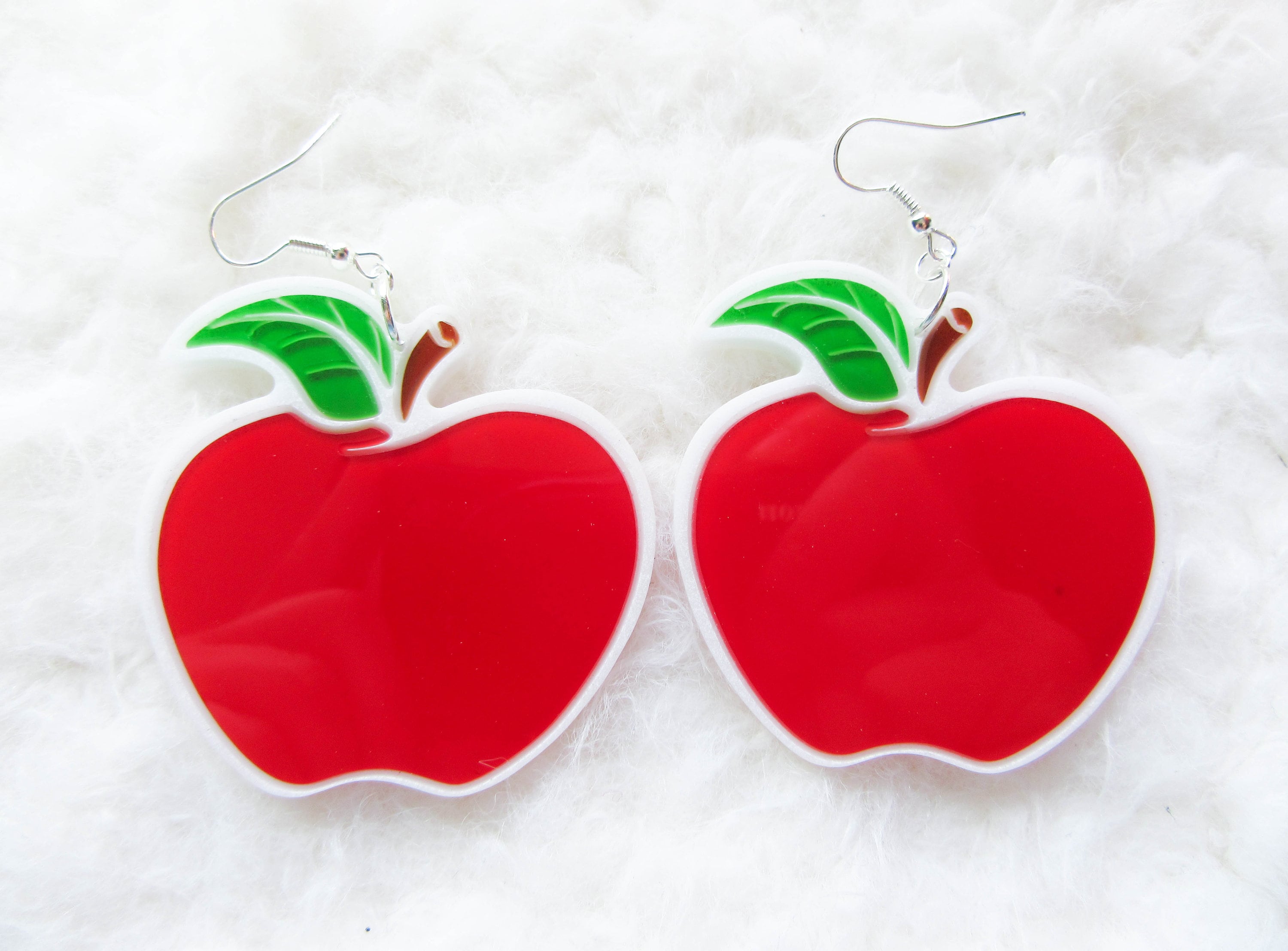 Large Apple Earrings Red Apple Earrings Teacher Earrings Summer
