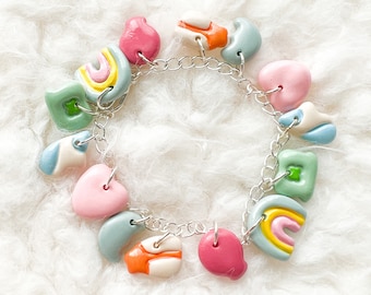 Lucky Charms Bracelet, Kawaii Bracelet, Cute Bracelet, Cereal, Food Bracelet, Dessert, Polymer Clay, Bracelet