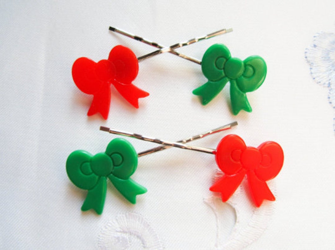 Christmas Bobby Pins Christmas Hair Pins Christmas Cute Etsy