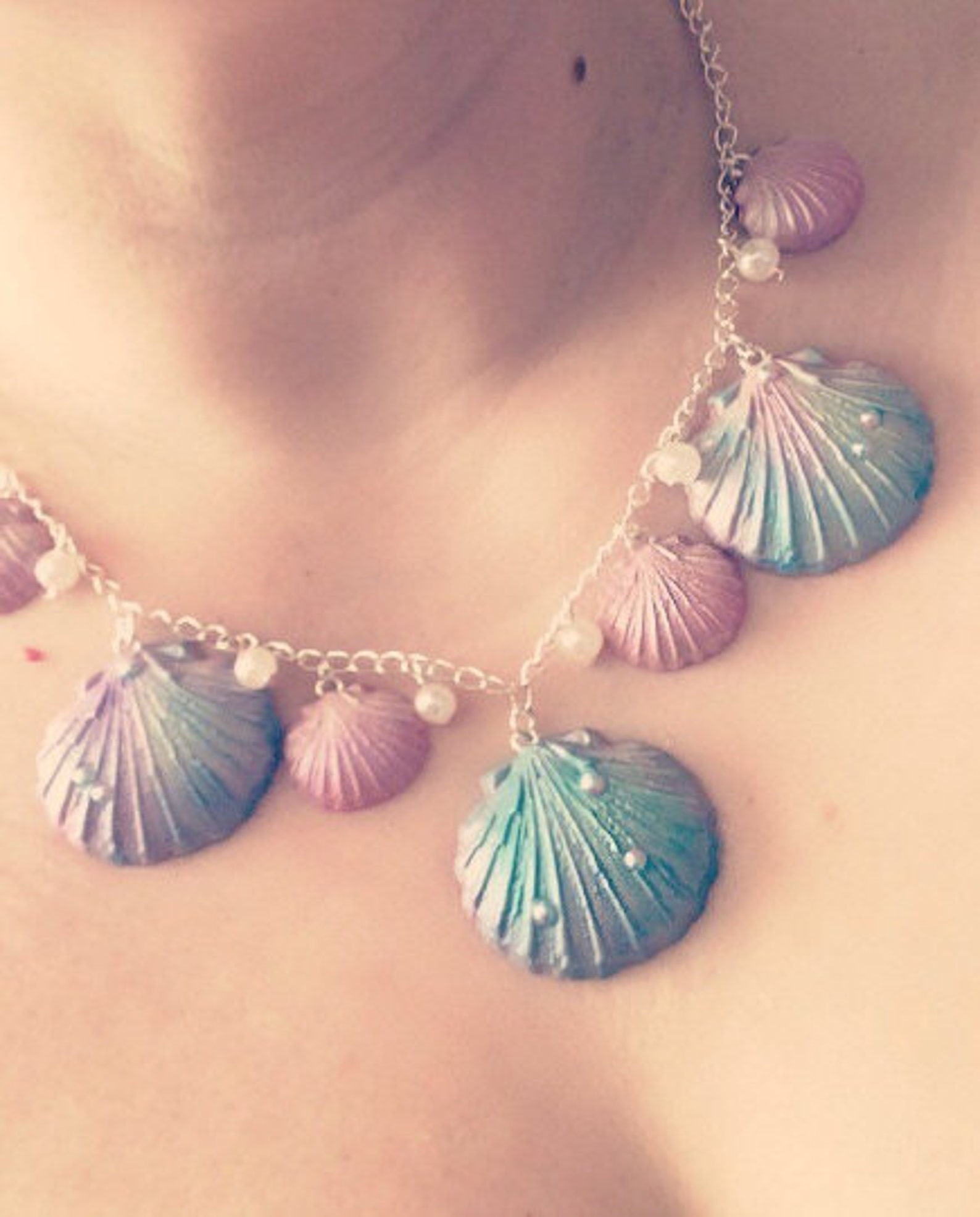Mermaid Shell Necklace Mermaid Necklace Seashell Necklace Etsy