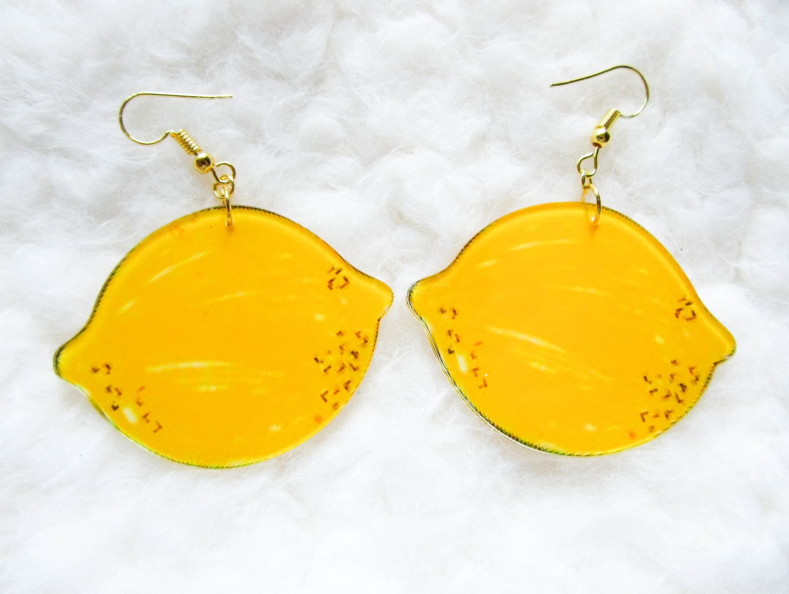 Big Lemon Earrings Fruit Earrings Summer Earrings 90s Etsy