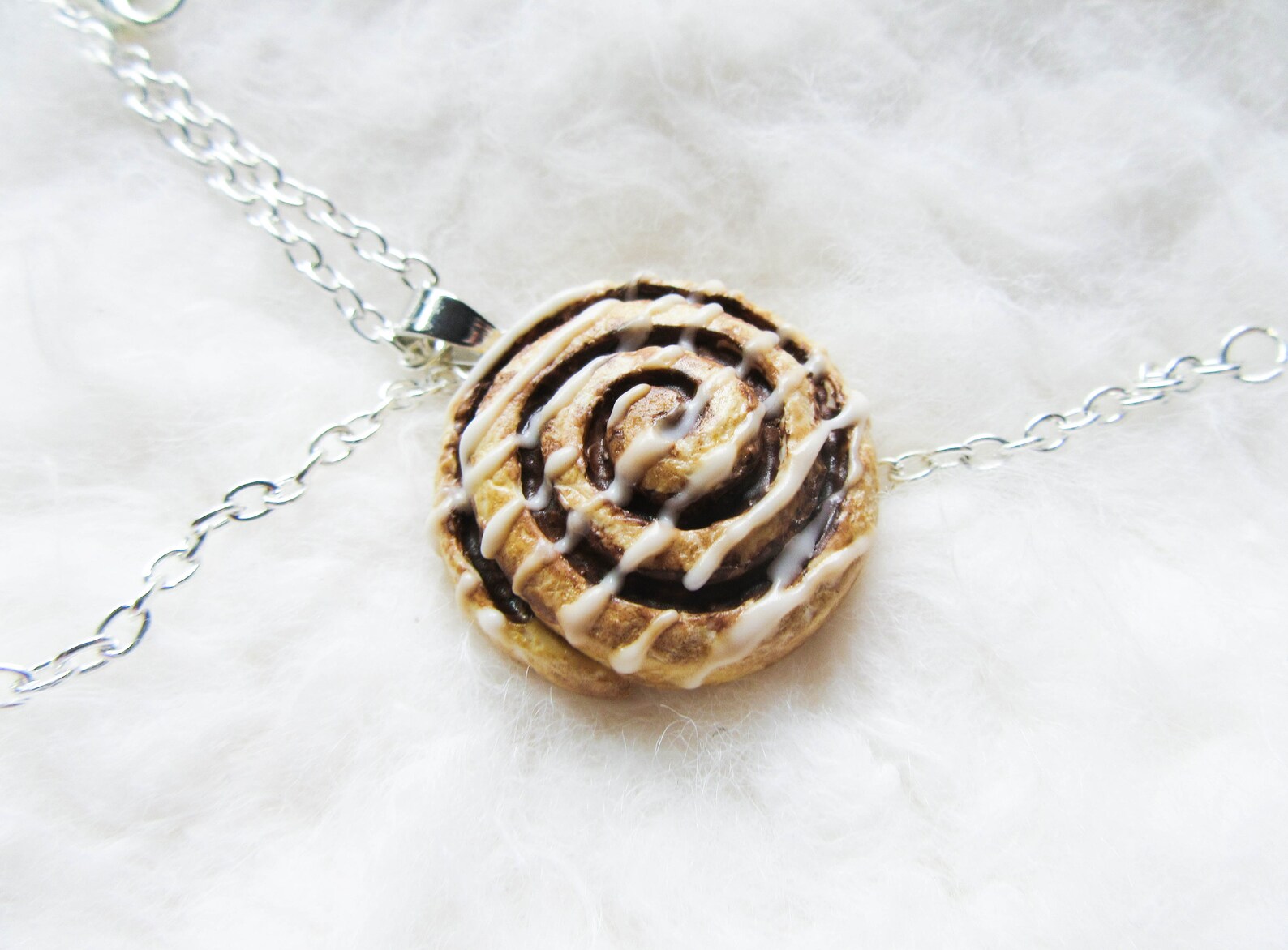 Cinnamon Roll Necklace Cinnamon Bun Necklace Food Necklace Etsy