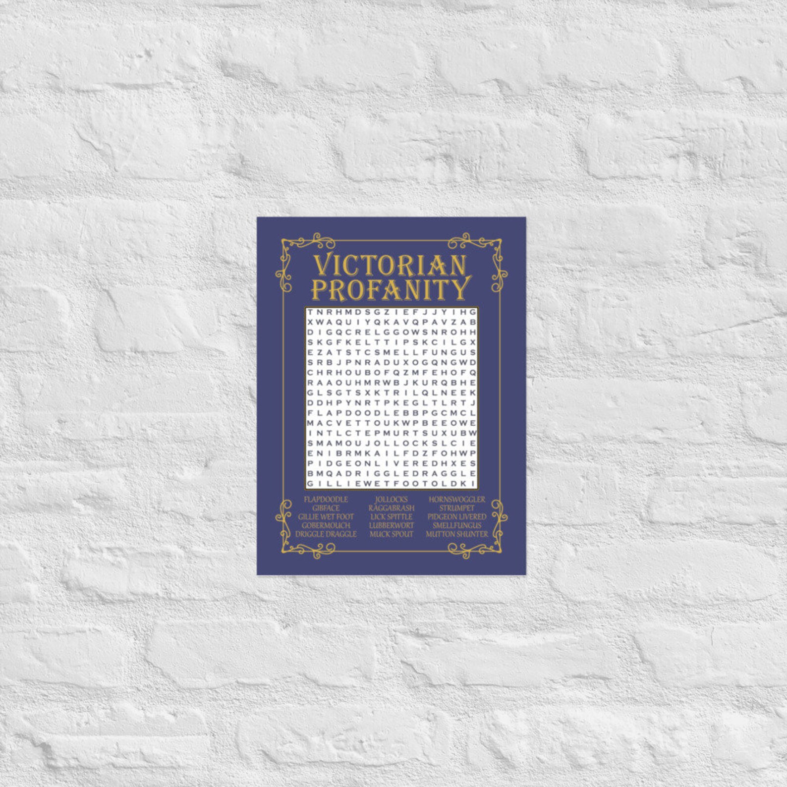 Word Search Poster Victorian Profanity Words Word Search Etsy UK