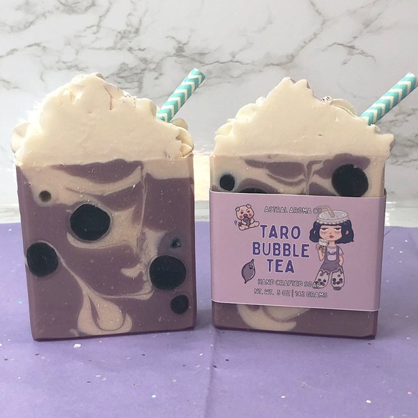 Taro Bubble Milk Tea Soap - Taro Boba Milk Tea Handmade Soap - Milk Tea Soap - Boba Tea Gift - Party Favors - Birthday Favors - Gift for her