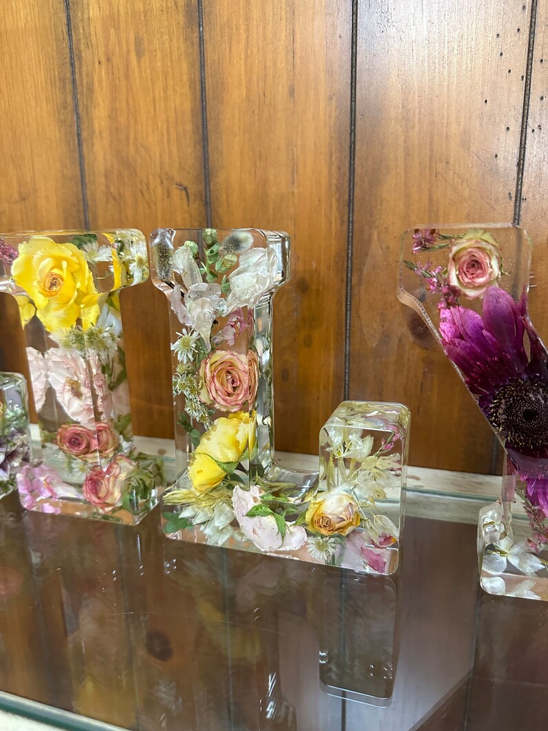 Resin Letters Roses Floral Preservation Resin Letter - Etsy