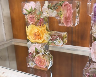 Floral Preservation Resin Letter