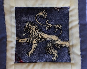Game of Thrones House Lannister Handmade Quilted Mug Rug Coaster