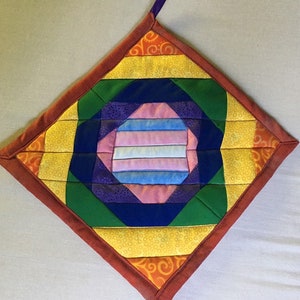 Trans Pride Rainbow Hot Pad Trivet Pot Holder Handmade Quilted