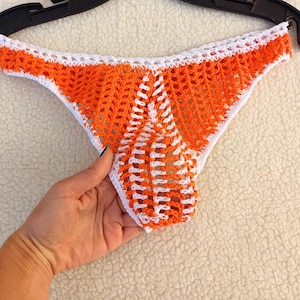 Zwembroek heren Gehaakte string voor heren Ondergoed katoenen slip voor mannen om te zwemmen, zonnebaden Handgemaakt Unieke inhoud voor volwassenen Aangepaste kleur