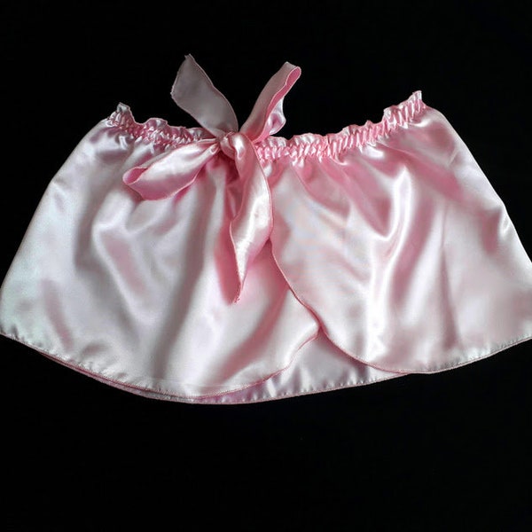 Pink Mini Skirt, Pink Satin Skirt, Sissy Maid Skirt, Transgender Skirt, Sheer Skirt, Sissy Lingerie