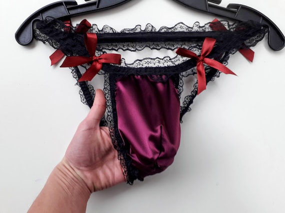 Sissy Men Sheer Lace Lingerie Set Bra Top Jockstrap Briefs Open Butt  Underwear
