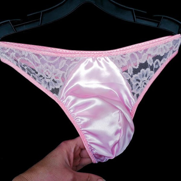 Satin Panties For Men, Sissy Panties, Crossdresser, Transgender Lingerie, Sissy Cuckold, Pink Underwear, Mens Satin Thong