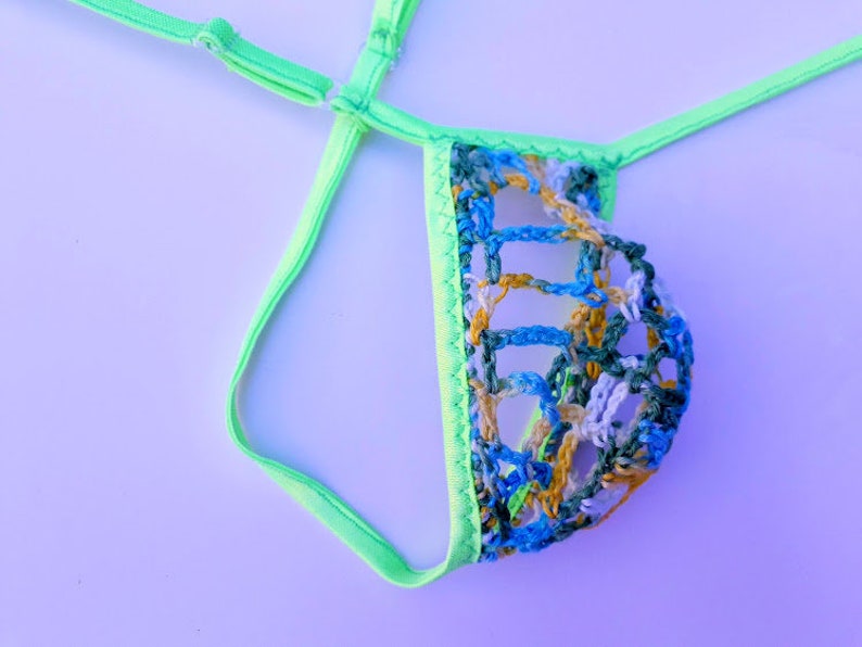 Men's See Through Swimwear Crochet G String Knit Thong Etsy