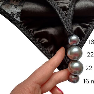 Stringi z dużymi koralikami, męska bielizna z perełkami Sissy Lace