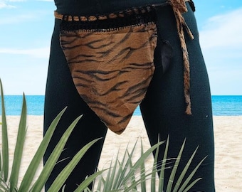 Loincloth Tiger Costume Unisex Loincloth Fantasy Costume Handmade Tiger Leopard Underwear Party Wear Festival Clothing
