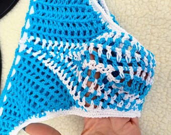 Crochet Men's Thong Swim Trunks Crochet Underwear Cotton Briefs For Men for swimming, sunbathing Handmade Unique Mature content Custom color