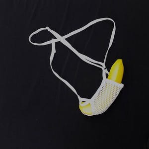 Men's Mesh Thong - Open Pouch with Split Design - Adjustable Straps with Sliders quick-drying swimwear Pool party wear