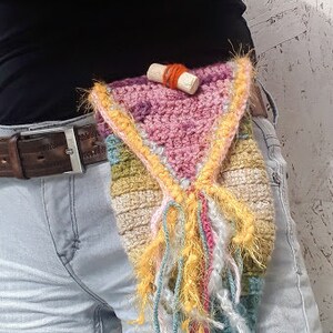 Pocket Belt Pouch Bag Crochet Pixie Bag Pouch Knitted Hippy - Etsy