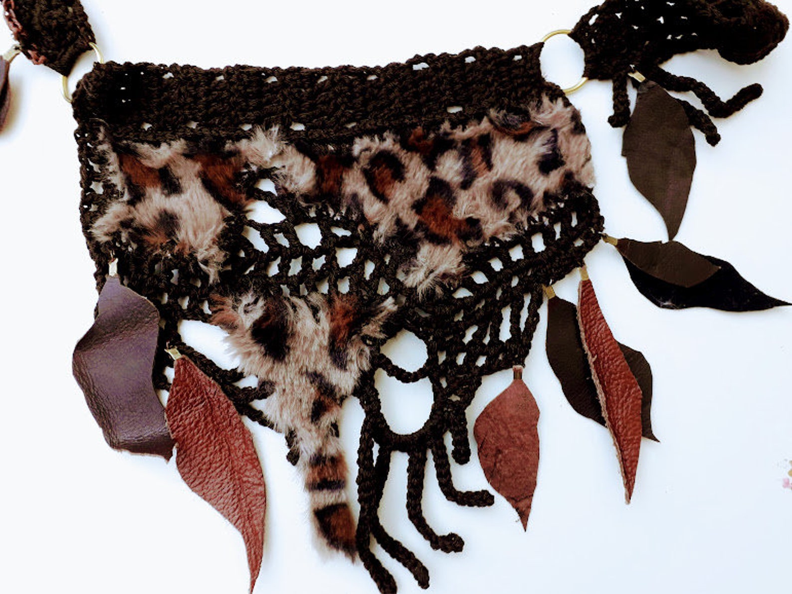 Leather Loincloth Leopard Loincloth Crochet Men Woman Etsy